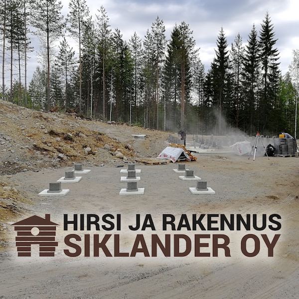 Pieksämäen rakennuskohteen ensimmäinen kuva Siklanderin logon kanssa. 